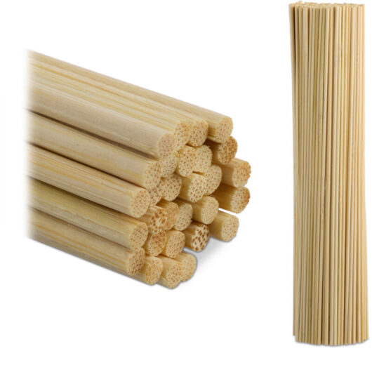 Bamboo Sticks, Set of 500, hwd: 30 x 0.3 x 0.3 cm, Craft Rods for diy, Plant Support for Houseplants, Natural - Relaxdays