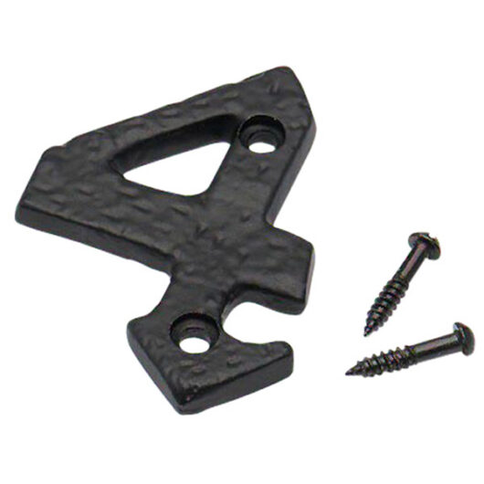 Black Antique Numeral, 75mm Number 4