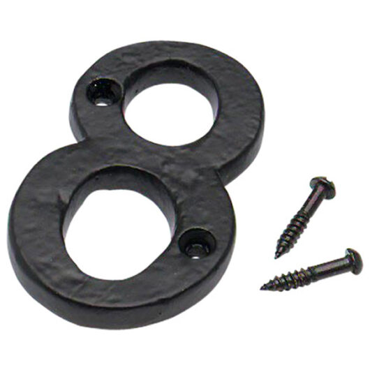 Black Antique Numeral, 75mm Number 8