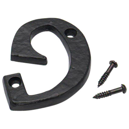 Black Antique Numeral, 75mm Number 9