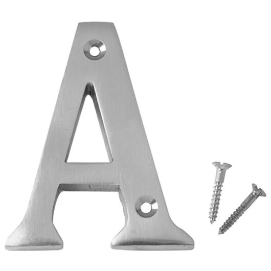 Chromed Brass Letter, 75mm Letter A
