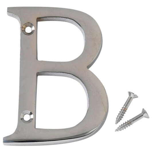Chromed Brass Letter, 75mm Letter B