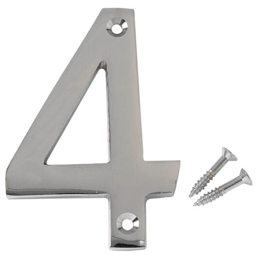 Chromed Brass Numeral, 50mm Number 4