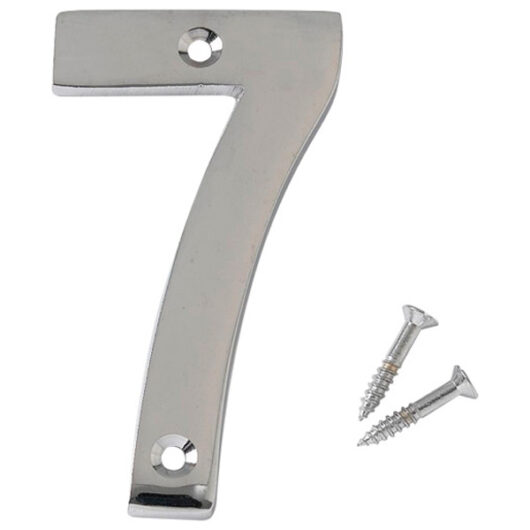 Chromed Brass Numeral, 50mm Number 7