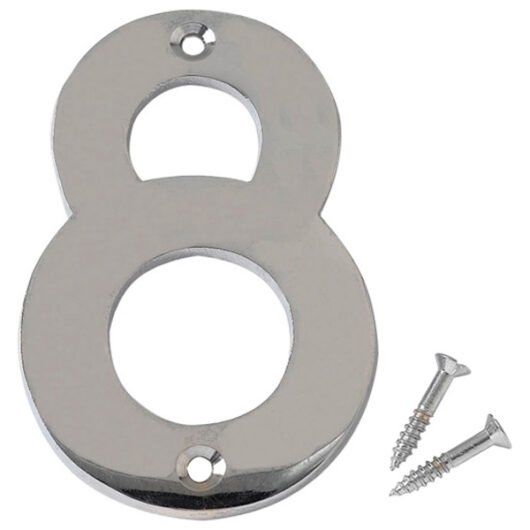 Chromed Brass Numeral, 50mm Number 8