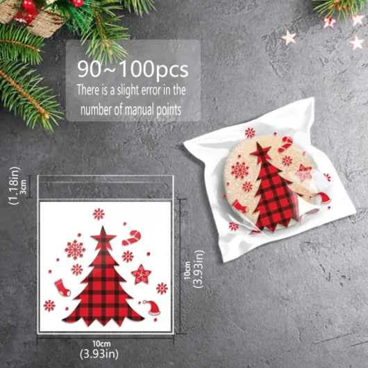 DIY Christmas Cookie Packaging Bags - Snowman and Teddy Bear Cookie Candy Snack Gift Bags
