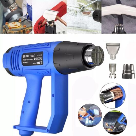 Day Plus - 2000W Hot Air Heat Gun Dual Temperature Power Tool 3 Nozzles Heater for Workshop