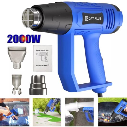 Day Plus - 2000W Temperatures Adjustable Hot Air Gun Electric Heat Gun Shrink Wrapping Heat