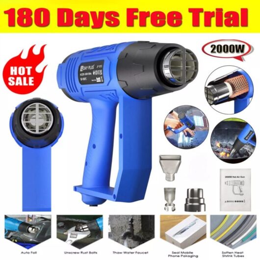 Day Plus - 2024 Heat Gun Hot Air Gun Heating Shrink Wrap Embossing Drying Paint Craft 2000W