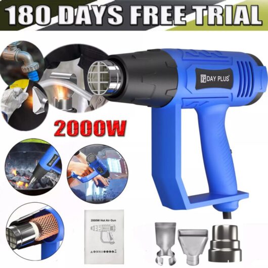 Day Plus - Adjustable Temperature Heat Gun Lightweight Corded Hot Air Gun for Remove Paint