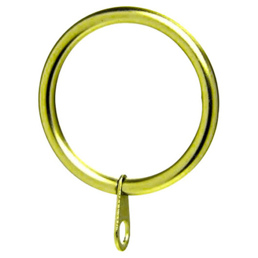 Fixed Eye Curtain Pole Rings, Brassed Metal, Inner Dimension 25mm (To Fit Poles up to 20mm Diameter) (6 Pack)