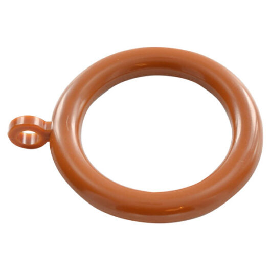 Fixed Eye Curtain Pole Rings, Medium Brown Plastic, Inner Dimension 35mm (To Fit Poles up to 30mm Diameter) (10 Pack)