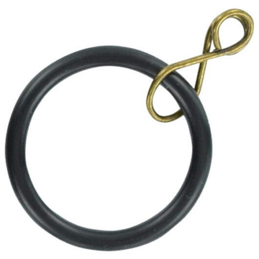 Loose Eye Curtain Pole Rings, Black Metal, Inner Dimension 35mm (To Fit Poles up to 28mm Diameter) (6 Pack)