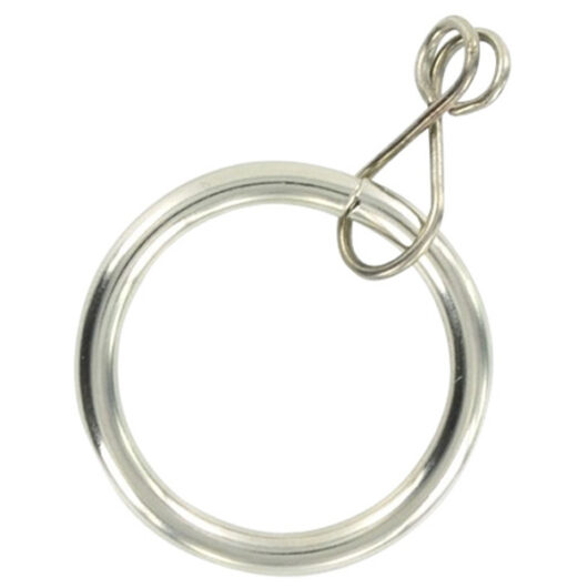 Loose Eye Curtain Pole Rings, Nickel Metal, Inner Dimension 35mm (To Fit Poles up to 28mm Diameter) (6 Pack)