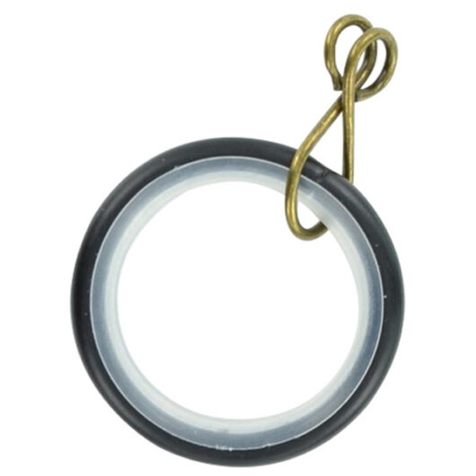 Loose Eye Silent Curtain Pole Rings, Black Metal, Inner Dimension 32mm (To Fit Poles up to 28mm Diameter) (6 Pack)