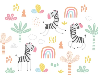 Origin Murals Mural Dancing Zebras Medium MUR218M