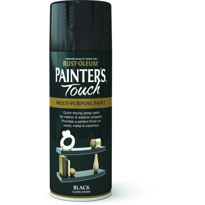 Painter's Touch Spray Paint 400ml Gloss - Black - Rust-oleum