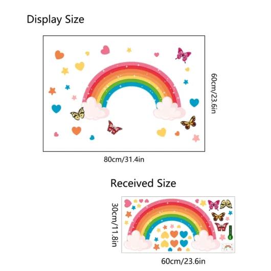 Rainbow Butterfly Stars Wall Stickers Living Room Children's Room Background Wall Decoration Painting Star Home Wall Decals