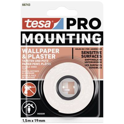 tesa Mounting PRO Tapete & Putz 66743-00000-00 Industrial tape White (L x W) 1.5 m x 19 mm 1 pc(s)