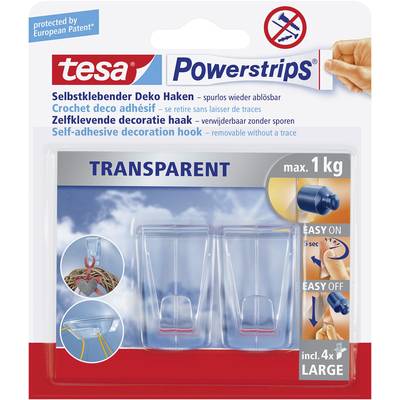 tesa POWERSTRIPS® Tesa 58813-0-0 Powerstrips (1 Bag) Transparent Content: 2 pc(s)