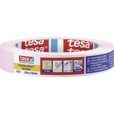 tesa PRECISION SENSITIVE 04333-00017-02 Masking tape Praezisionskrepp® Light pink (L x W) 50 m x 19 mm 1 pc(s)