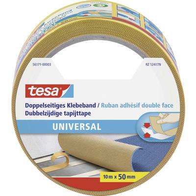 tesa UNIVERSAL 56171-00003-11 Double sided adhesive tape White (L x W) 10 m x 50 mm 1 pc(s)