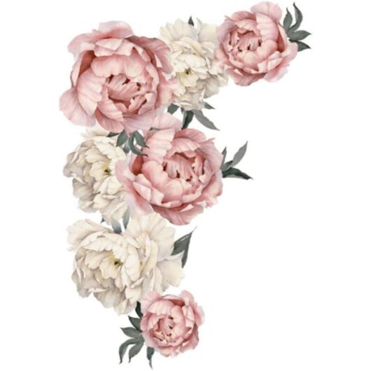 1PCS Rose Flower Wall Stickers Chinese Style Peony Flowers Wall Decals Removable diy Wall Art Decor Self-adhesive pvc Stickers Murals - Csparkv