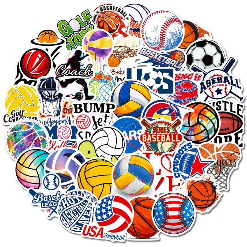 Csparkv - 50Pcs Lightning McQueen Stickers(Ball Class), Motorcycle Stickers Vinyl Laptop Decals for Water Bottle, Luggage, Skateboard, Motorcycles,