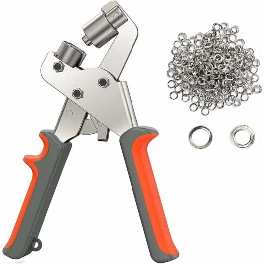 Eyelet Tool Kit Eyelet Press Pliers Manual Handheld Punch Kits Handheld Eyelet Machine with Eyelets 100 Piece Set