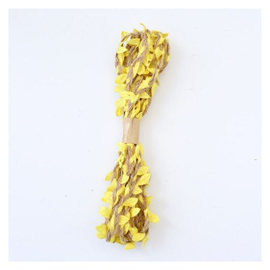 Linghhang - 10M Natural Rope (Yellow) Jute Hemp Hand Twine Burlap Leaves Leaf Trim Ribbon, Decorated with Vine for diy Crafts Party Wedding Decoration