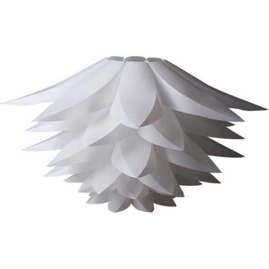 Modern diy Ceiling Pendant Light White Lotus Hanging Lamp Shade Adjustable Chandelier for Bedroom Kitchen ⌀45CM