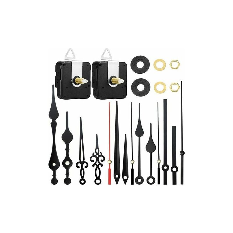 Neige - 2 Pieces Clock Mechanism Clock Movement Mechanism Silent Battery Clock Mechanism Wall Clock System Clock Hands Pendulum Mechanism
