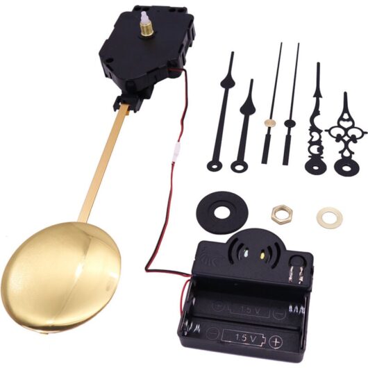 Quartz Clock Movement Kit, 17mm Shaft Length, with 2 Pairs of Hands and Pendulum - Csparkv
