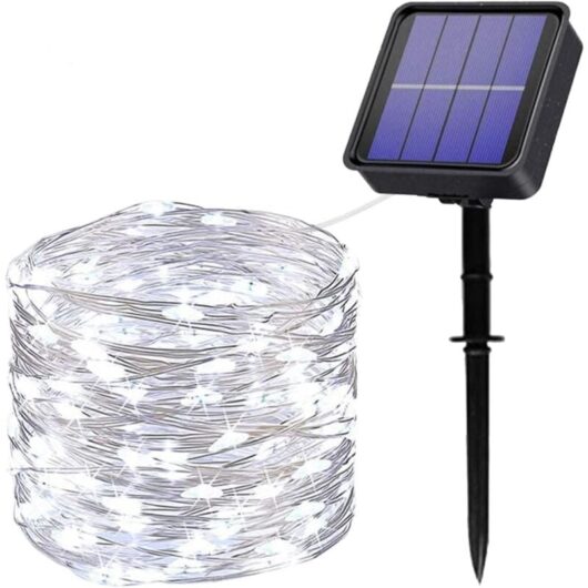 Solar Outdoor String Lights, 22M 200 LED Solar String Lights 8 Modes Waterproof Copper Wire Decoration String Lights for Garden, Wedding, Party,
