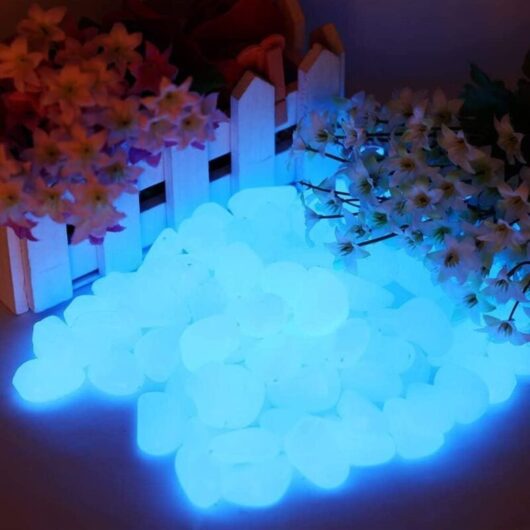 Wddnaot - Set of 200 Blue Luminous Stones - Decorative Stones for Garden, Roads, Outdoor Decoration, Aquariums, Pathways