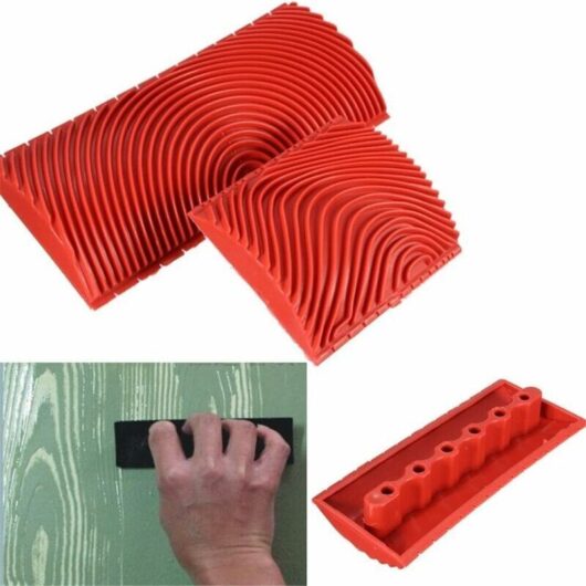Linghhang - Imitation Wood Grain Tool Painting Effect diy Wall Decoration Tools 3 Inch 6 Inch,Silicone Roller Brush Graining Home Tools Wood Grain