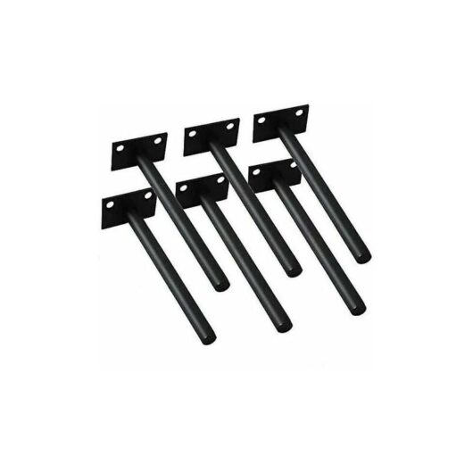 Floating Shelf Brackets Heavy Duty Blind Support Brackets 6 Hidden Brackets for Wooden Floating Shelves (Black - 6 Pieces)