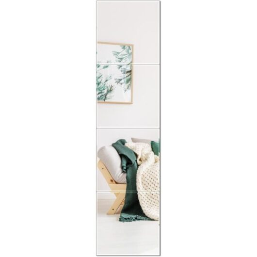 30cm x 30cm x 1.5mm Ultra-Thin Glass Mirror Sticker, 4 Pack Adhesive Wall Mirrors, High Definition Explosion-Proof Mirror