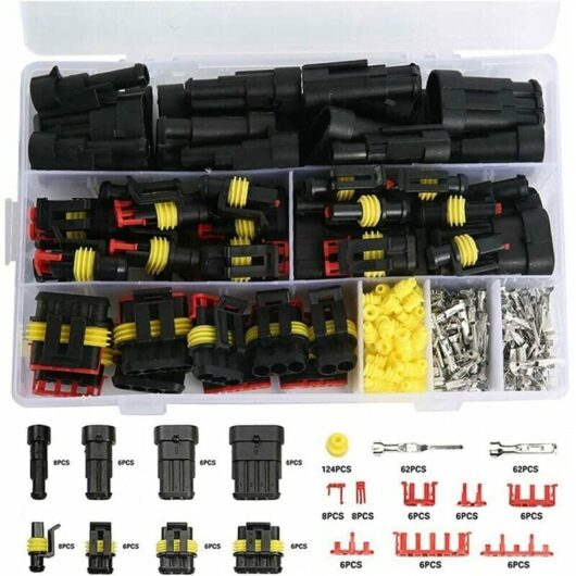 352Pcs Waterproof Connectors 1/2/3/4 Pin Waterproof Car Electrical Connector for Motorcycle Scooter Car Truck Caravan