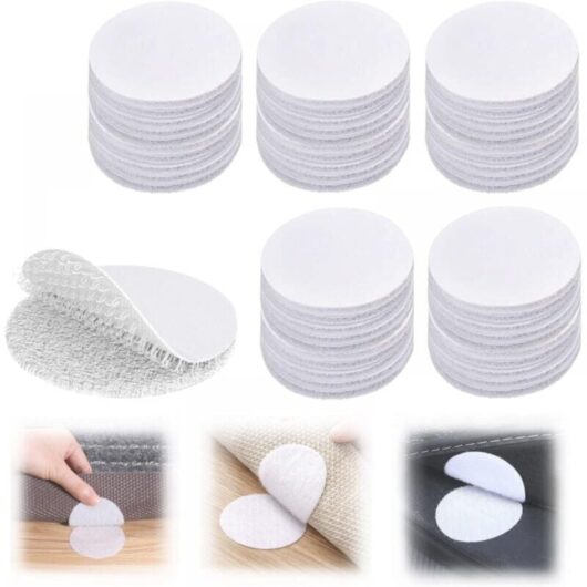 Round Anti-Scratch Stickers, Self-Adhesive Hooks and Loops, 50 Pack Double-Sided Anti-Scratch Stickers for Car, Home, Wall, Floor, Extra Strong, No