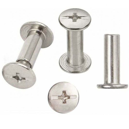 30 Sets Chicago Binding Screws, 5mm x 15mm Nickel Plated Binding Screws, Silver Tone MUMU