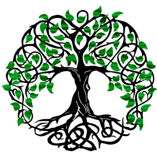 Decorative stencil tree of life motif 30 x 30 cm, reusable, ideal for painting on parquet, walls or tiles.
