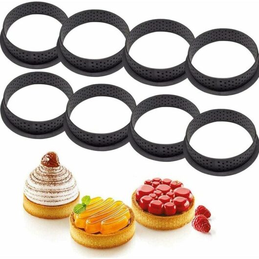 Erhope - Moule de cuisson en silicone forme ronde mousse cercle anneau pâtisserie et outils de cuisson pour faire mousse tarte quiche forme de cercle