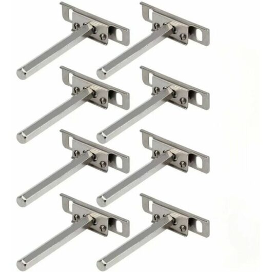 Gotrays - 8Pcs Metal Floating Shelf Brackets Wall Mounted Discreet Shelf Brackets Storage Shelf Support Invisible Floating Shelf Brackets