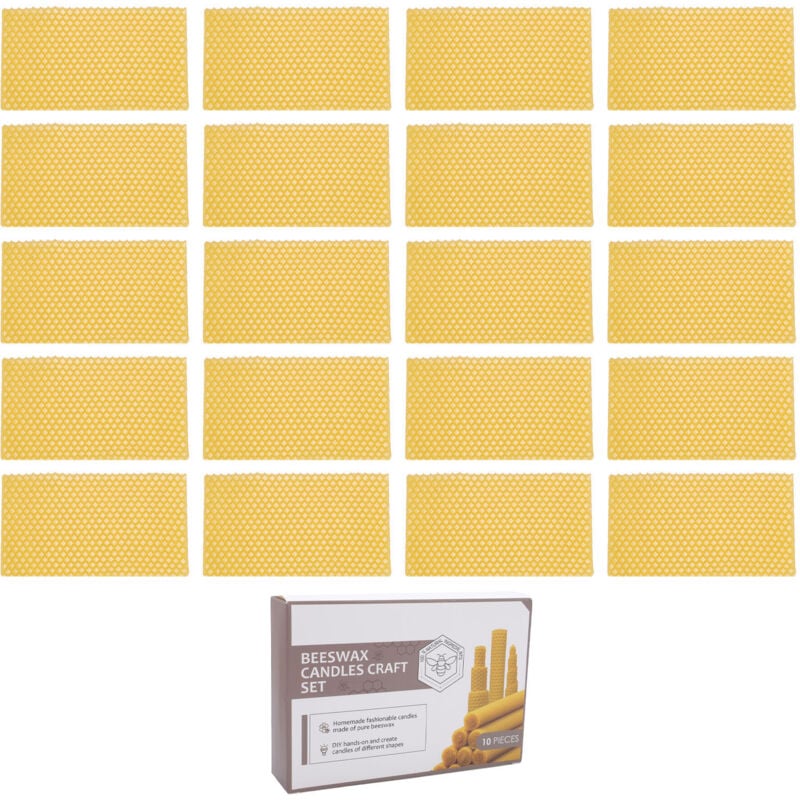 Groofoo - 20Pcs Beeswax Candle Sheets Soft Cuttable diy Candle Making Beeswax Sheets Foundation for Beehive Frame Beekeeping