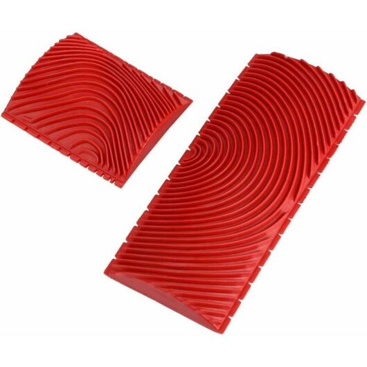 Trimec - Lot de 2 diy M-Forme Outil de Peinture en Caoutchouc Murale Veinure Grain de Bois Boisette Peigne Decor Art