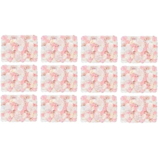 12PCS Artificial Flower Wall Fake Flower Wall Artificial Rose DIY Flower Wall Flower Wall Panel for Wedding Background Decorations Home Garden Party