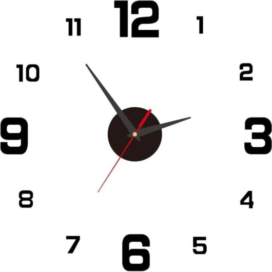 Linghhang - diy Wall Clock 40cm, Modern Digital Wall Clock with Silent Movement, 3D Acrylic Design, Wall Decor for Living Room Bedroom