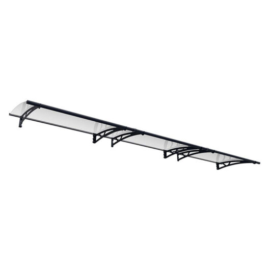 Patio Cover Altair Door Awning Canopy 4500 Clear - Acrylic - L453.5 x W91.5 x H17.5 cm - Grey