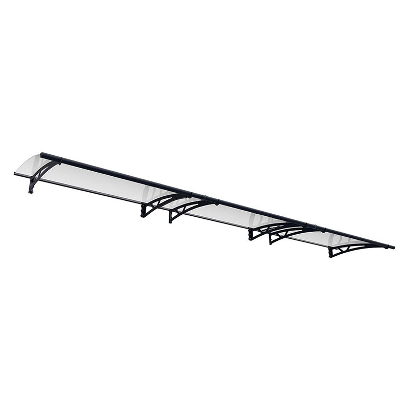 Patio Cover Altair Door Awning Canopy 4500 Clear - Acrylic - L453.5 x W91.5 x H17.5 cm - Grey